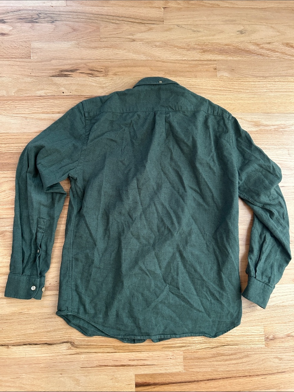 Portuguese Flannel Teca Brushed Flannel Button Down Shirt - Moss Green - Picture 7 of 7